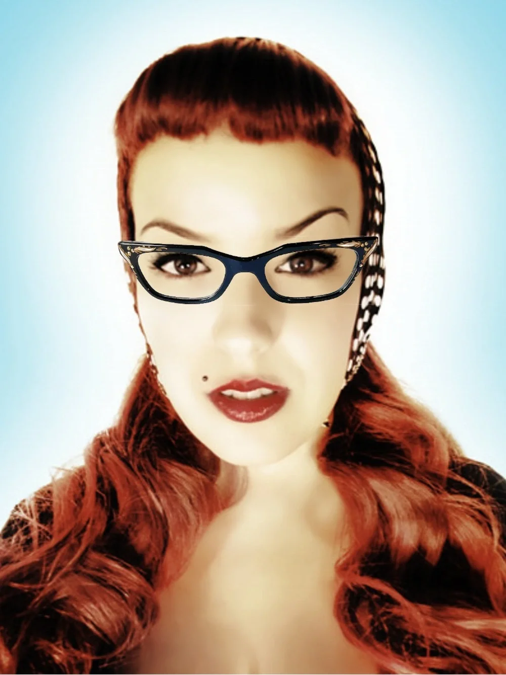 Vintage 50’s Petite Fit Eyeglasses NOS MCM Low Cat Eye Rhinestone Glasses